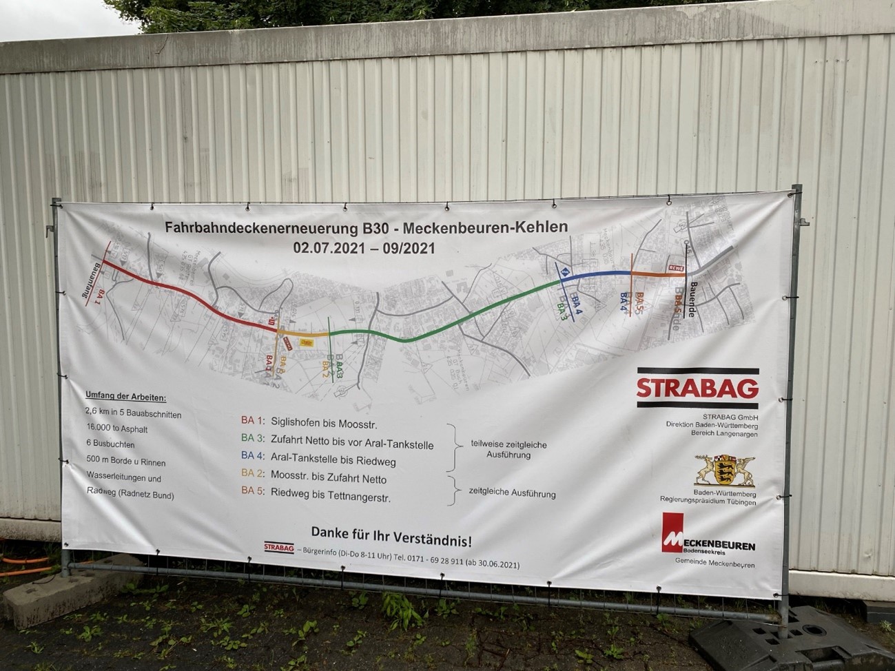 Fahrbahnsanierung B30/ Hauptstraße Meckenbeuren - zvbb